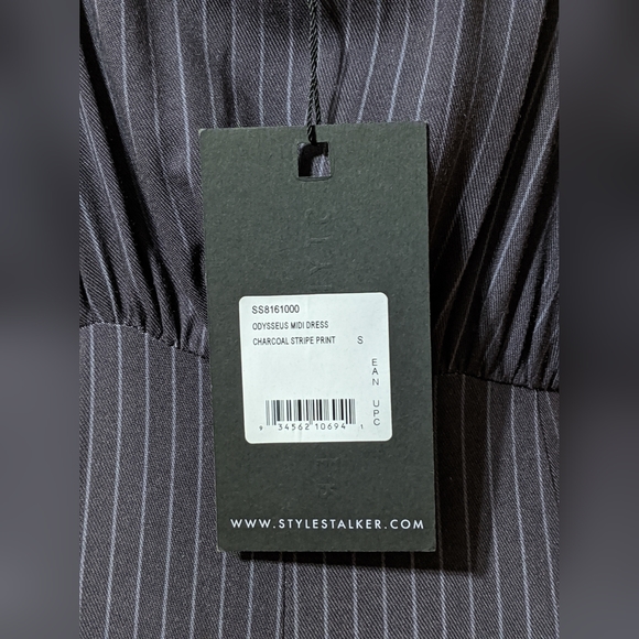 StyleStalker Odysseus Wrap Midi Pinstripe Dress Sm - Picture 7 of 9
